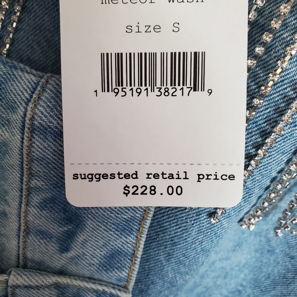 Free People Rhinestone Denim Bomber Jacket - Picture 15 of 15